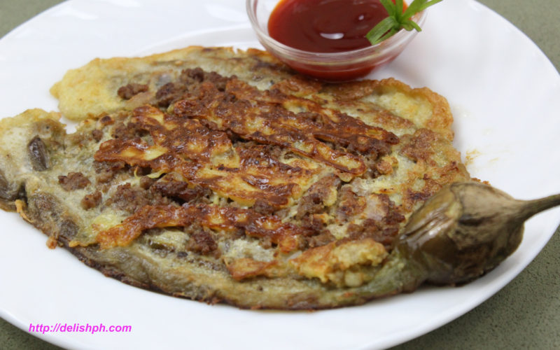 Tortang Talong with Beef Giniling