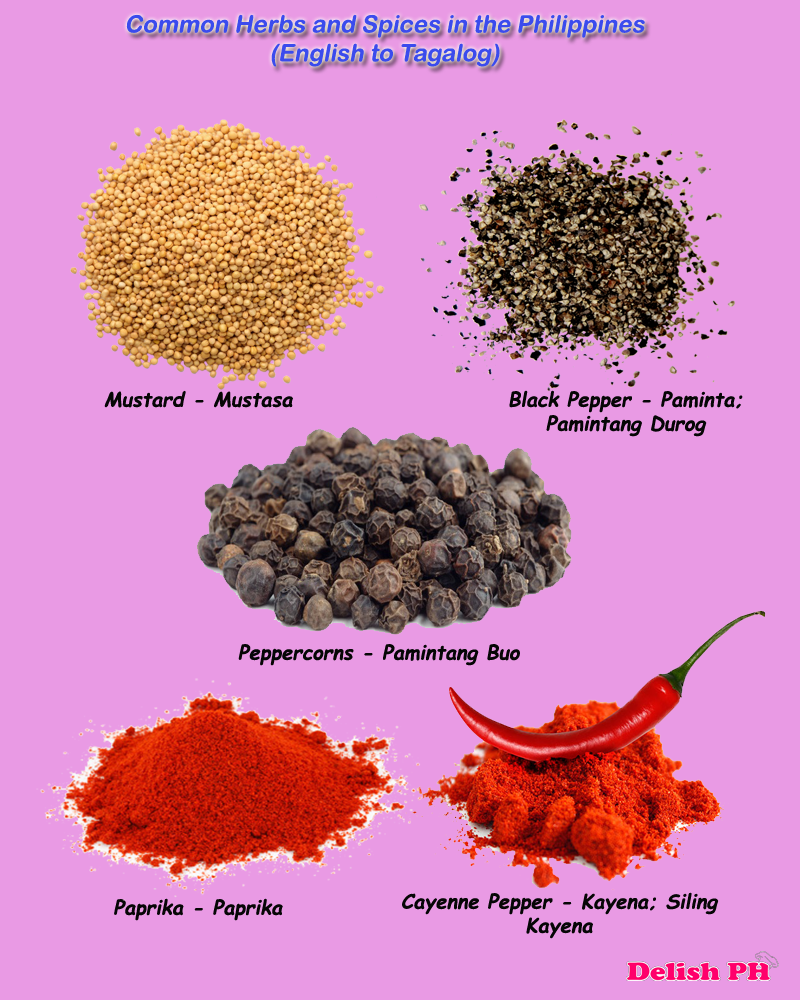 Common Herbs and Spices in the Philippines (English to Tagalog)