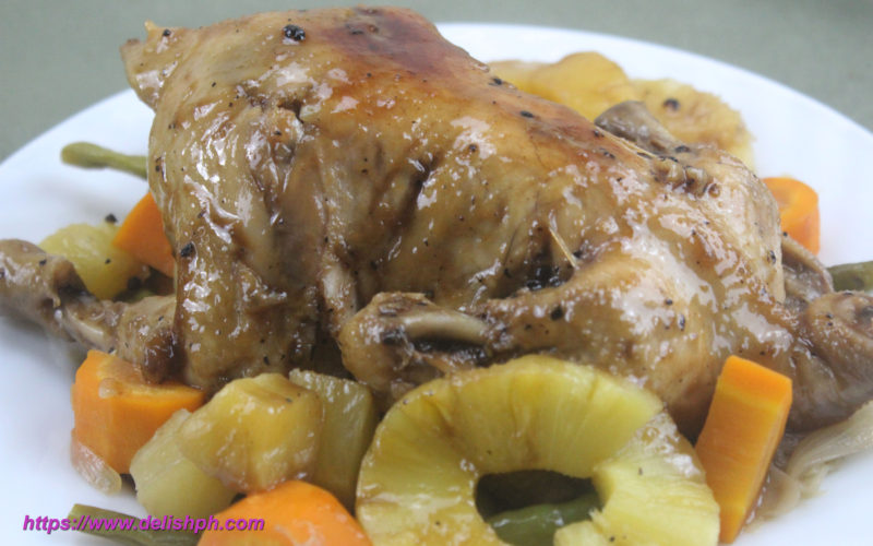 No Oven Whole Chicken with Pineapple